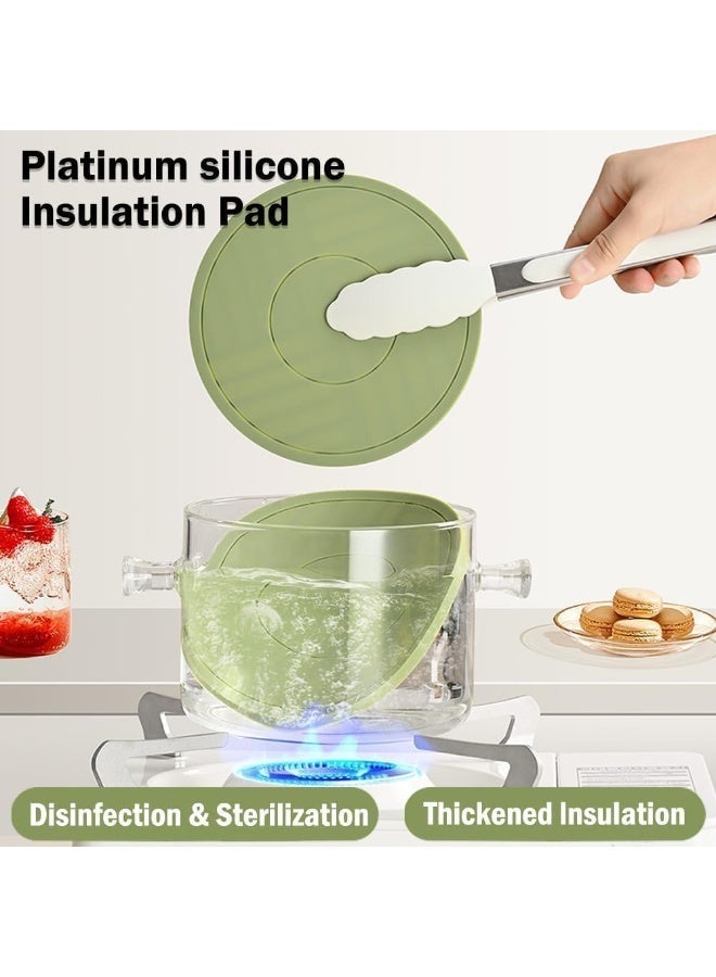 ChicAbode 6Pcs Thickened Pot Holders, Silicone Trivets, Non-Slip Heat Resistant Pads, with 1 Gold Triangle Holder, for Kitchen Hot Pots and Pans(6 Colors) - Image 4